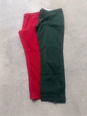 Men's Chino Pants in Red and Dark Green - Ralph Lauren Polo